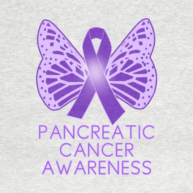 Pancreatic Cancer Awareness Purple Ribbon Butterfly by Scarebaby